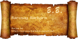 Barcsay Barbara névjegykártya